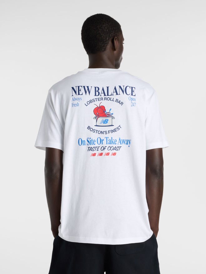 New Balance White Graphic Print Cotton T-Shirt - Image 3