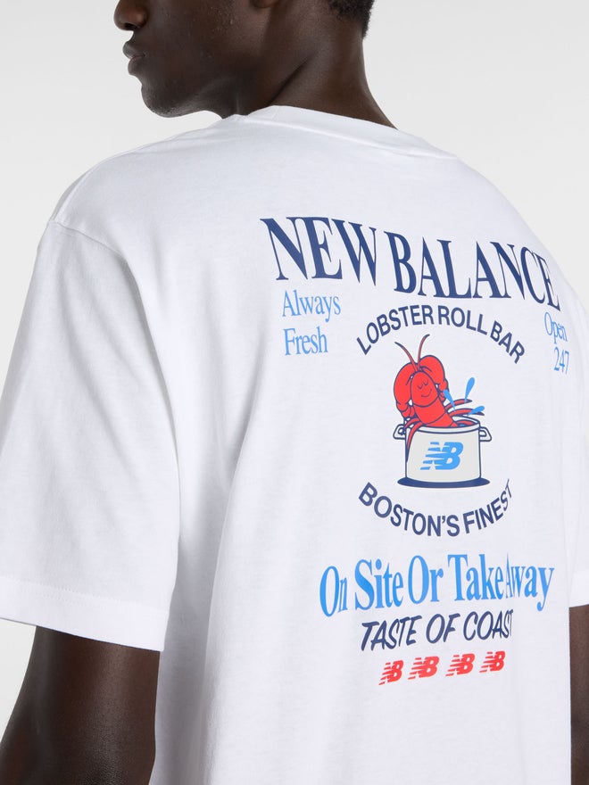 New Balance White Graphic Print Cotton T-Shirt - Image 5