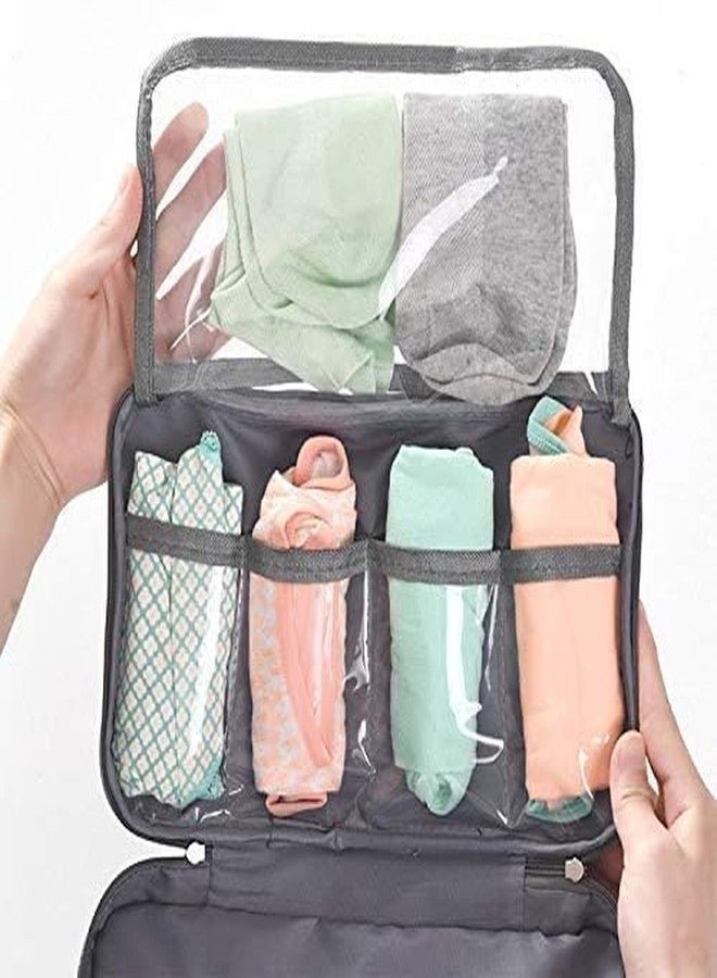 FORKLS Multipurpose Travel Bag Portable Storage & Toiletry Organizer | Travel Makeup Bag, Cosmetic Pouch, Clothes Organizer for Men & Women | Compact, Durable, Lightweight Travel Pouch (Grey) - Image 2
