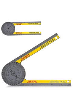 Generic Miter Saw Protractor Angle Finder Tool, 7.3 Inch Aluminum Metal Professional Mitre Protractor, Miter Gauge for Inside Outside Corner, Skirting Woodworking, Carpenter, Plumber (Yellow)  - Image 1