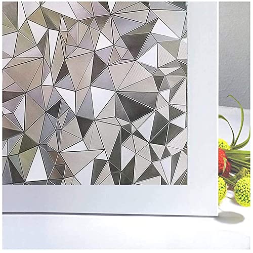 NIVIY Window Privacy Film 3D No Glue Static Cling Frosted Glass Window Film for Bathroom Office Kitchen Door Decor, Heat UV Blocking Window Coverings 17.7"x 78.7" - Image 1
