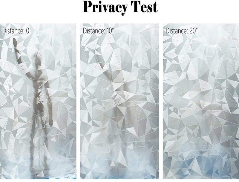 NIVIY Window Privacy Film 3D No Glue Static Cling Frosted Glass Window Film for Bathroom Office Kitchen Door Decor, Heat UV Blocking Window Coverings 17.7"x 78.7" - Image 3