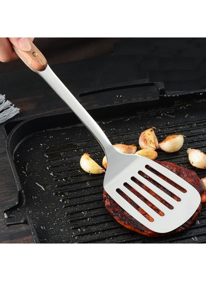 pepplo Slotted Spatula Turner, Best Turner Spatulas Wood Grip, Pancake Turner Egg Flipper - Image 2