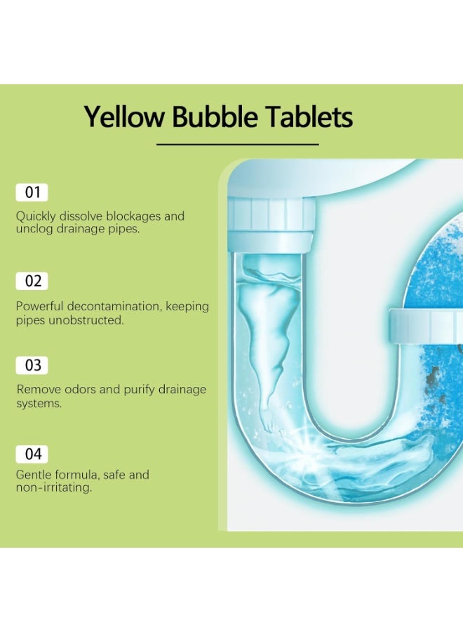 Sink Drain Cleaner Tablets, High-Efficiency Drain Unclogger and Deodorizer for Kitchen Sink, Bathroom and Sewer, Foaming Action Deep Cleaner for Clogged Pipes - 12PCS - Image 3