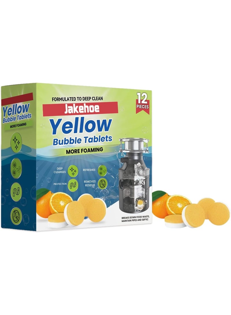 Sink Drain Cleaner Tablets, High-Efficiency Drain Unclogger and Deodorizer for Kitchen Sink, Bathroom and Sewer, Foaming Action Deep Cleaner for Clogged Pipes - 12PCS - Image 1