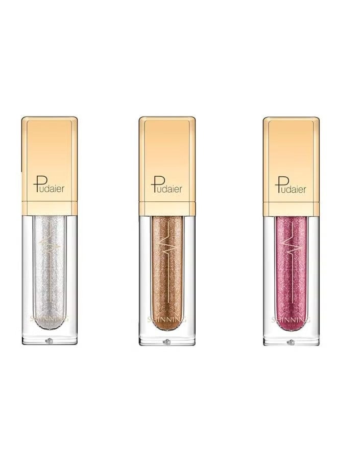 pudaier 3-Piece Glitter Shadow Set Red/Gold/Silver - Image 3