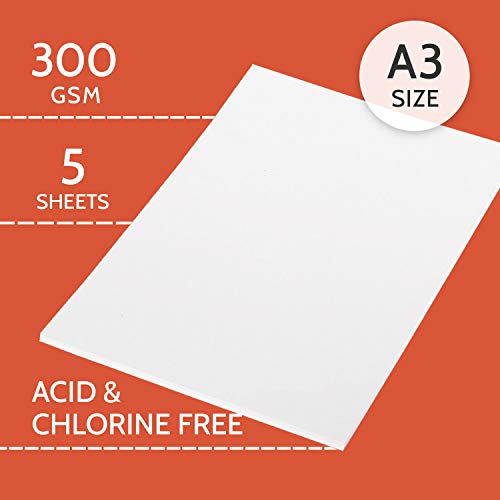 PaperPep Artists' Acrylic Paint Paper 300GSM Cold Pressed A3 (Pack of 5) + A4 (Pack of 10) for Acrylic, Watercolour, Gouache, Ink, Wet & Mixed Media, Art Painting, Drawing for Artists' & Amateurs - Image 3
