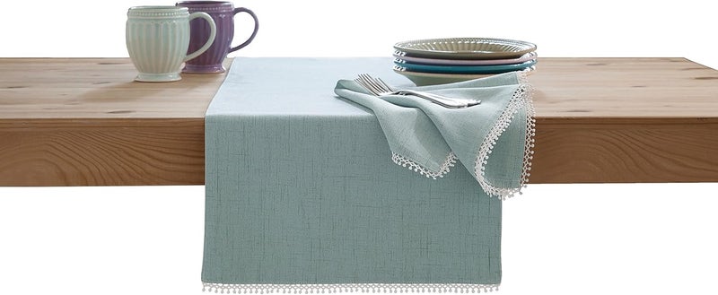 HomeCrate Lenox French Perle Solid 70 Runner Ice Blue - Image 1