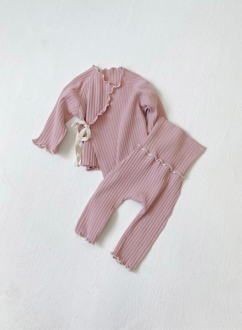 RedMapleTEK Baby Soft Breathable Cotton Long-Sleeved Two-Piece Suit - Image 2