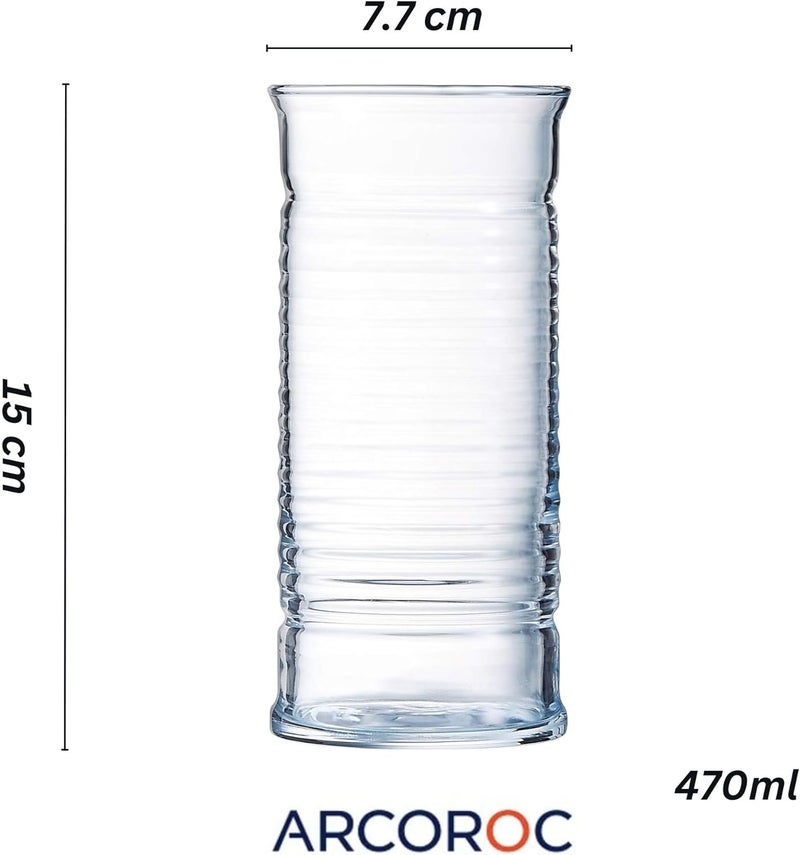 ARCOROC Be Bop Highball Glass – 470ml | Set of 6 | Fully Tempered | Durable & Stylish | Dishwasher Safe | France - Image 1