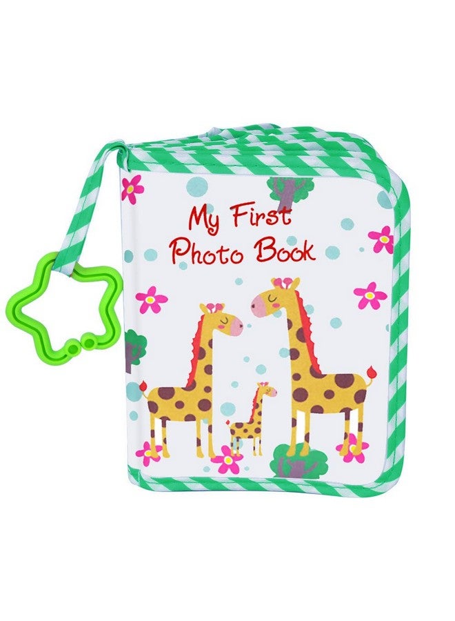 AUVCAS Baby Photo Album, Green, 4x6 Inch, Soft Cloth Cover, Holds 4x6 Inch Photos - Image 1