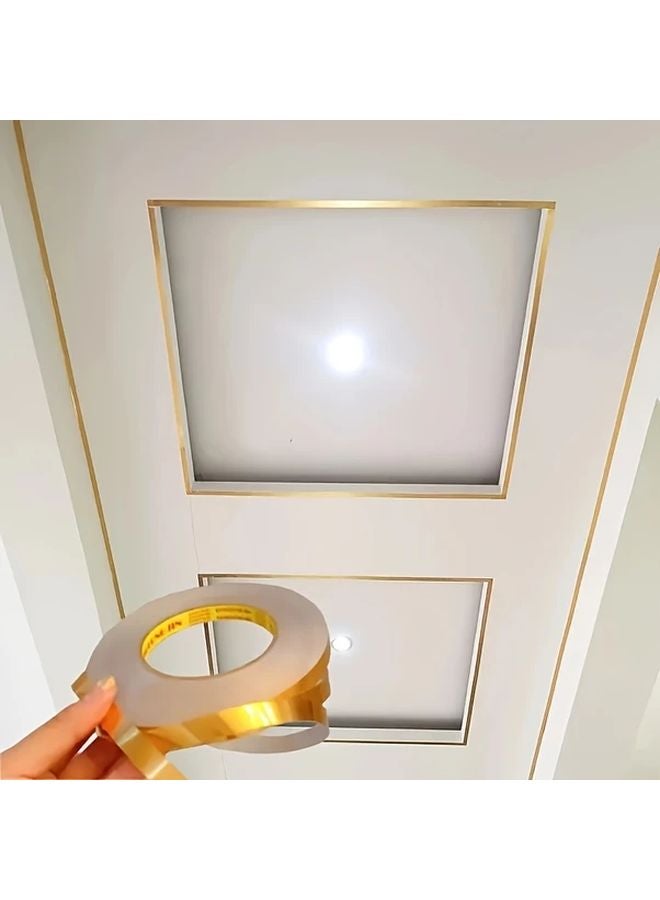 شريط لاصق ذهبي ذاتي اللصق للبلاط بعرض 0.5 سم، شريط عازل مقاوم للماء لفجوات الأرضيات والجدران - Image 5