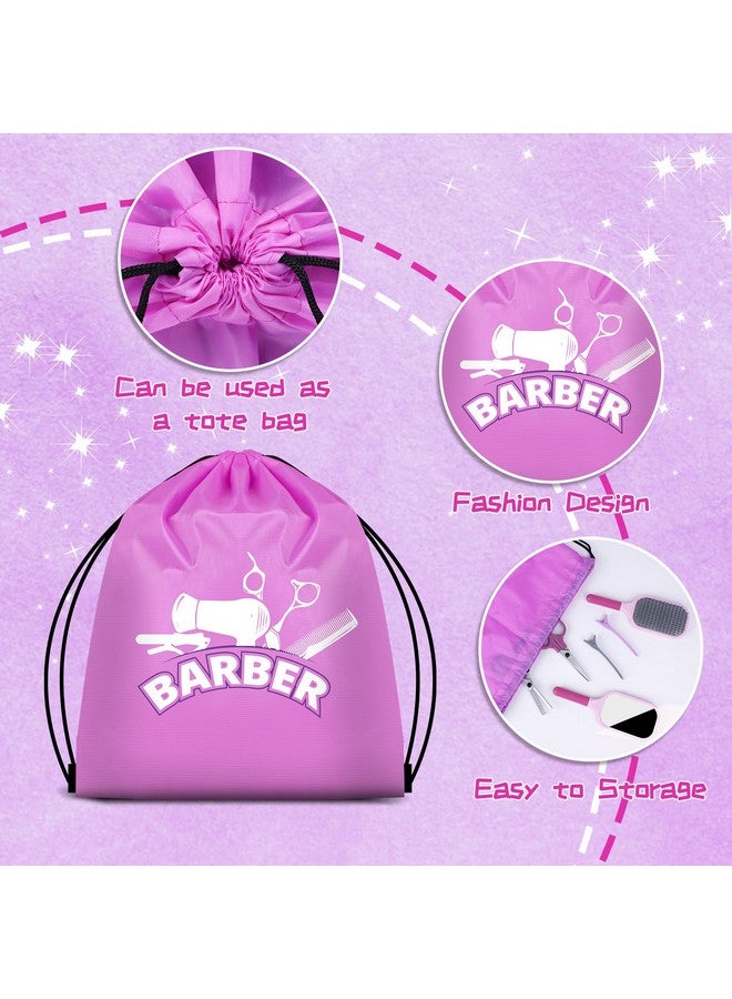 Gifts2U Gifts2U Hair Salon Toys for Girls, 26 Pcs Realistic Girl Beauty Salon Playset Hair Styling Set with Blow Dryer, Barber Costume Apron, Scissors and Stylist Accessories. - Image 5
