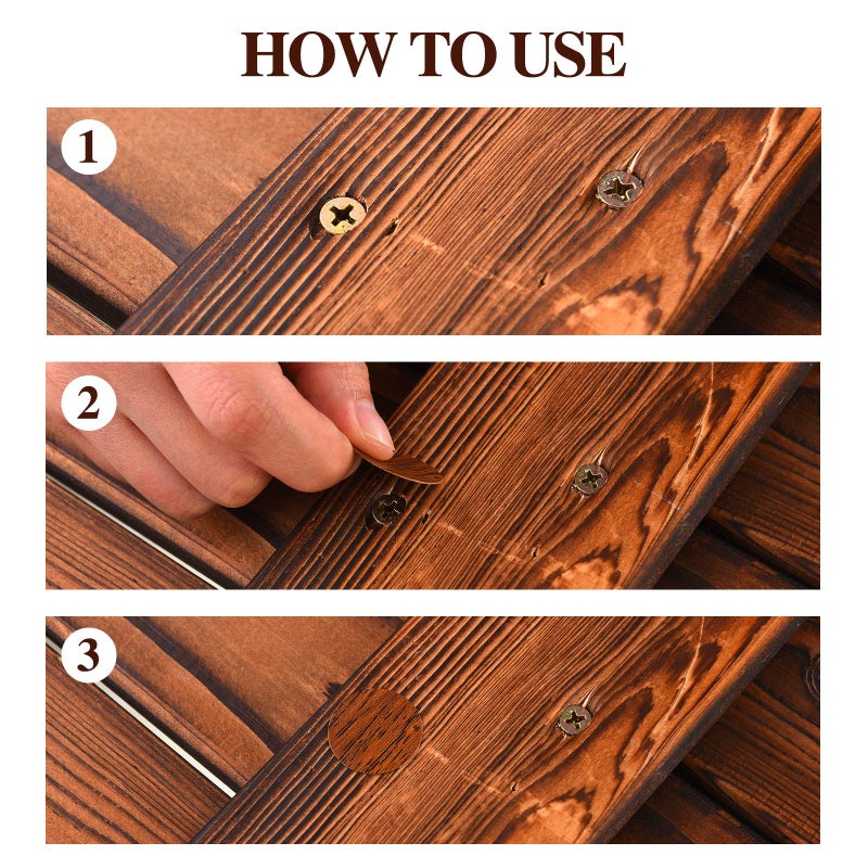 Tenare 648 Pieces Adhesive Screw Hole Cover Stickers Wood Grain Furniture Stickers 12 Colors Waterproof Screw PVC Cover Caps for Wall Cabinets Desk Repairing(Chic Style) - Image 4