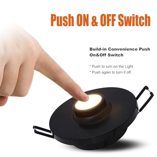 Facon Rotatable RV Puck Light, 3-Inch Recessed Mount Down Light with Push Switch, Adjustable LED RV Reading Light, 12Volts Interior Light for RV Camper Trailer Motorhome (Pack of 2) - Image 4