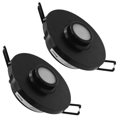 Facon Rotatable RV Puck Light, 3-Inch Recessed Mount Down Light with Push Switch, Adjustable LED RV Reading Light, 12Volts Interior Light for RV Camper Trailer Motorhome (Pack of 2) - Image 1