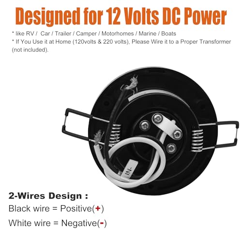 Facon Rotatable RV Puck Light, 3-Inch Recessed Mount Down Light with Push Switch, Adjustable LED RV Reading Light, 12Volts Interior Light for RV Camper Trailer Motorhome (Pack of 2) - Image 5