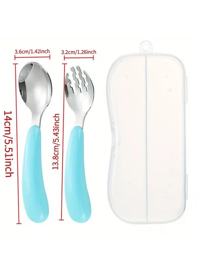 Customizable Name Spoon Fork Set With Box White Stainless Steel Plastic - Image 5