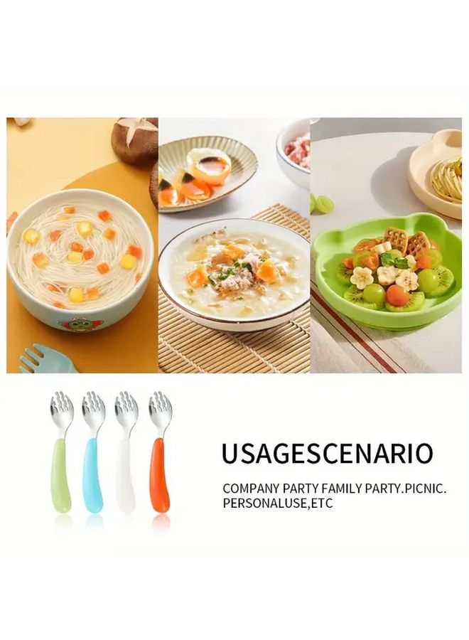 Customizable Name Spoon Fork Set With Box White Stainless Steel Plastic - Image 3