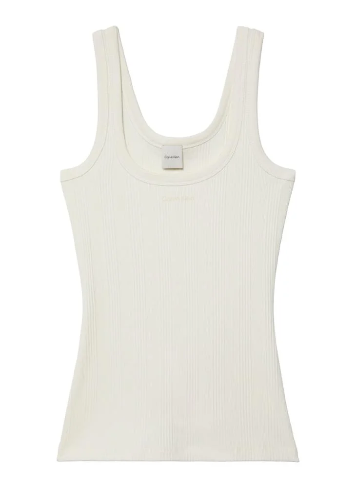 Calvin Klein  Slim Ribbed Cotton Tank Top for Women | Best Price UAE