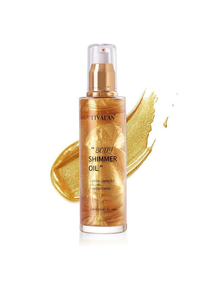 Shimmer Body Oil Gold 5 Color Bronze Face Glow Pearl Highlighter Illuminator Body Makeup Shine Glitter Gold Liquid Taning(3.38 Fl Oz/#02) - pzsku/ZBE0BD03A0B141CBD7E70Z/45/_/1733729887/013df368-c259-4a21-b637-471b530b8428