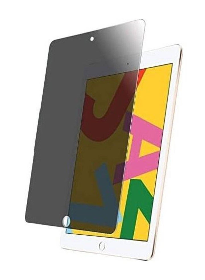 زجاج مقوى للخصوصية لجهاز Apple iPad 10.2/Ipad 7/Ipad 8/Ipad 9 من Apple، يدعم فتح بصمة الإصبع، واقي شاشة مضاد للتجسس - تغطية كاملة للشاشة / تركيب عالي الدقة سهل، أسود