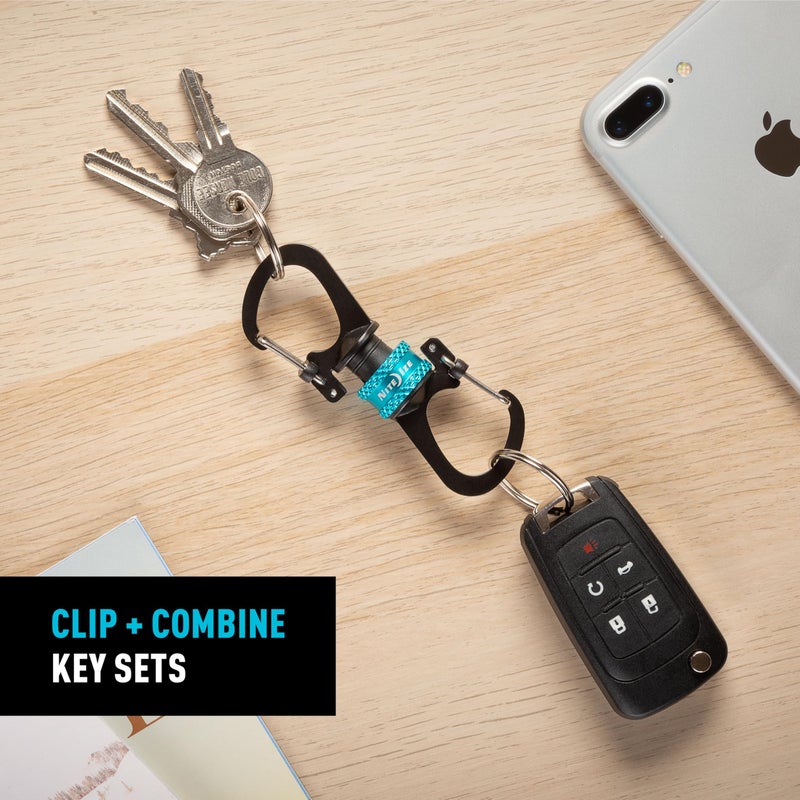 Nite Ize SlideLock 360 Degree Magnetic Locking Dual Carabiner - S-Biners with Twist-to-Lock Collar - Magnetic Carabiner Keychains for Keys, Camping Accessories & More - Blue - Image 2