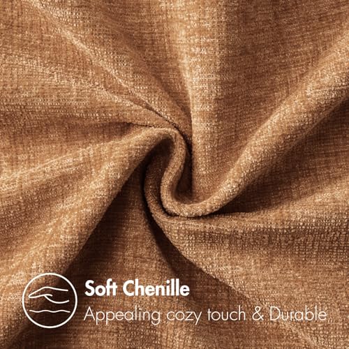 MIULEE Pack of 2 Brown Throw Pillow Covers 18x18 Inch Soft Chenille Pillow Covers for Sofa Living Room Couch Solid Dyed Cases - Image 3
