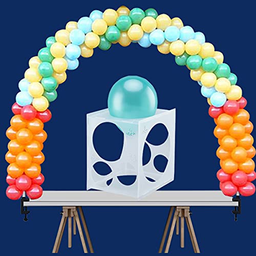 Worown 11 Holes Collapsible Plastic Balloon Sizer Cube Box, 2-10 Inch Balloon Size Measuring Tools for Decorations like Balloons Arch & Column (White) - Image 4