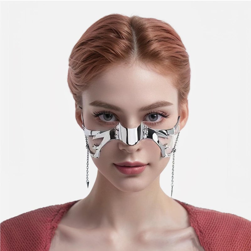 BSOKEIXD Masquerade Maskï¼ŒSteel Half Mask Women's Costume Half Face Halloween Party Prom Metal Hallowmas Gifts Accessories - Image 3