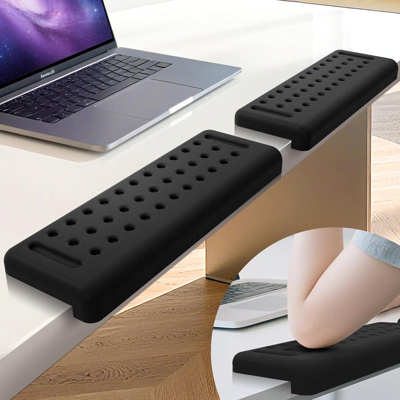 Retuhapy L-Shaped Desk Edge Cushion, 2 PCS Elbow Rest for Desk with Ergonomic Support, Memory Foam Elbow Pad & Arm Rest for Palm, Wrist & Forearm, Non-Slip & Separate Design, Office & Home, Black - Image 1