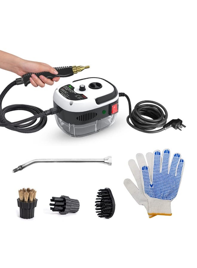 توبي منظف ​​بخاري محمول باليد بقوة ٢٥٠٠ واط من توبي - آلة تنظيف عالية الضغط بدرجة حرارة عالية مع رؤوس فرشاة وقفازات للمطبخ والأثاث والحمام والسيارة - Image 1