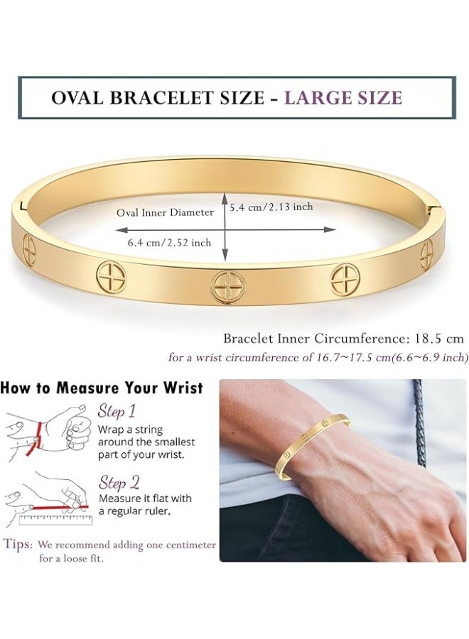 RIMRIVA أسوار الذهب للمرأة 14K طلاء الذهب الصداقة الحب سوار سوار مكعب الزيركونيا الفولاذ المقاوم للصدأ سوار المجوهرات عيد الميلاد عيد الحب هدايا عيد الميلاد للمرأة - Image 5