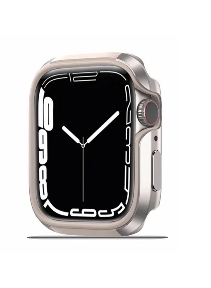 ساعة ذكية من Coteetci مصنوعة من سبائك الألومنيوم + حافظة من مادة TPU لساعة Apple Watch - Starlight