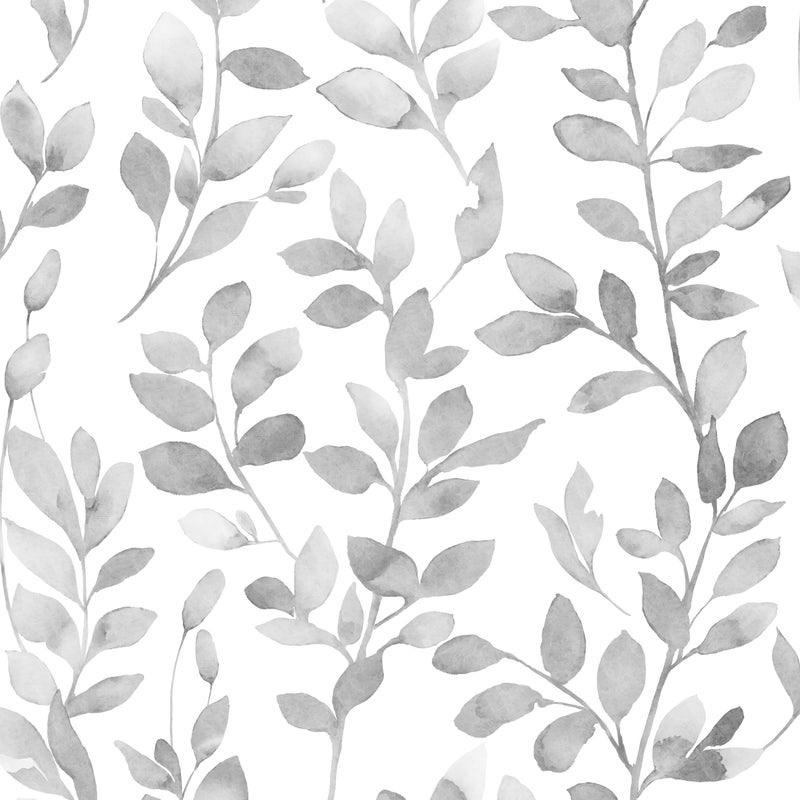 MelunMer Modern Grey Leaf Peel and Stick Wallpaper Boho Gray Contact Paper for Cabinets SelfAdhesive Removable Wallpaper for Bedroom Decor Botanical Contact Paper Bathroom Waterproof 788inL173inW