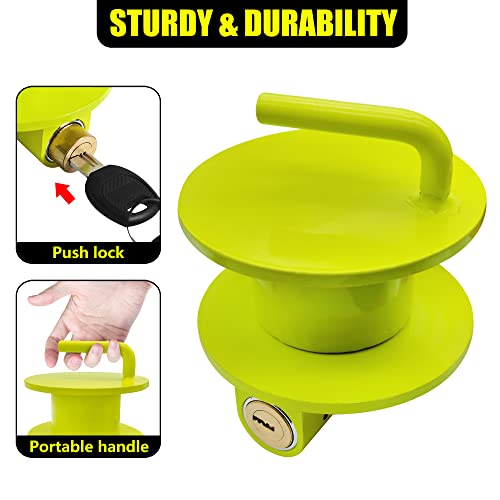 KAYCENTOP Lunette Tow Ring Lock, Pintle Hitch Lock, Tow Eye Lock for 2-1/2 to 3 Inch Lunette Eyes, Bright Green - Image 2