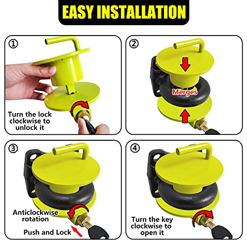 KAYCENTOP Lunette Tow Ring Lock, Pintle Hitch Lock, Tow Eye Lock for 2-1/2 to 3 Inch Lunette Eyes, Bright Green - Image 4