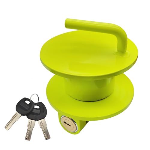 KAYCENTOP Lunette Tow Ring Lock, Pintle Hitch Lock, Tow Eye Lock for 2-1/2 to 3 Inch Lunette Eyes, Bright Green - Image 1