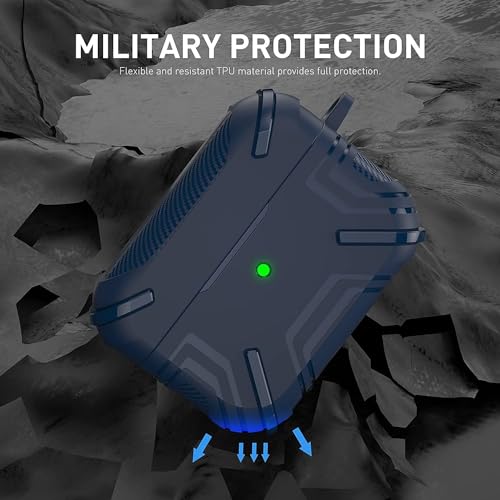 Mizi Rugged Case for Air Pods Pro 2nd Generation 2022/2023 (USB-C/Lightning Cable) / Air pod Pro 2019 Release, Hard Protective Cover - Blue - Image 3