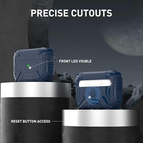 Mizi Rugged Case for Air Pods Pro 2nd Generation 2022/2023 (USB-C/Lightning Cable) / Air pod Pro 2019 Release, Hard Protective Cover - Blue - Image 4
