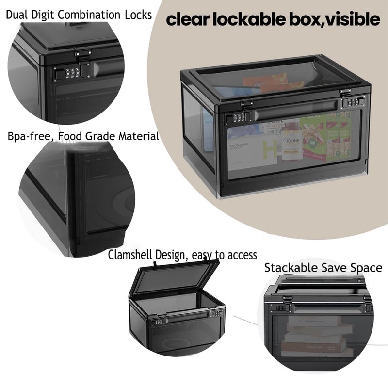 TemptLock Large Medicine Lock Box for Safe Medication,24 Litre Lockable Storage Box with 3 Combination Code Stackable Medication Lock Box,Storage Box with Lock for Personal Items/Electronic/Snack/Fridge/Office - Image 3