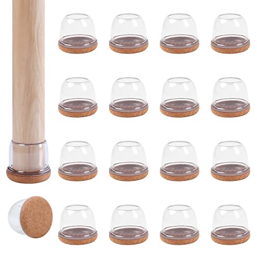 Ezprotekt Ezprotekt 24 Pcs Clear Chair Leg Floor Protectors for Hardwood Floors Floor Protectors for Chairs Felt Furniture Pads Covers Chair Leg Socks Bar Stool Leg Floor Protectors Caps M Fit 0871