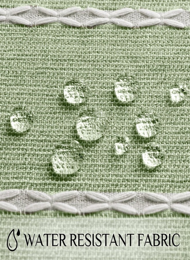 Softalker Linen Tablecloth Rectangle, Outdoor Waterproof Burlap Cotton Farmhouse Table Cloths with Tassel, Heavy Weight Wrinkle Free Table Cover for Dining, Party, Rustic - 55 x 84 Inch, Sage Lines - Image 3