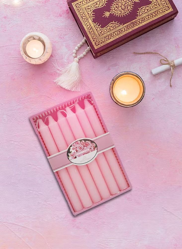 Dream Zone 6-Piece Scented Rose Candle Pink 20centimeter - Image 4