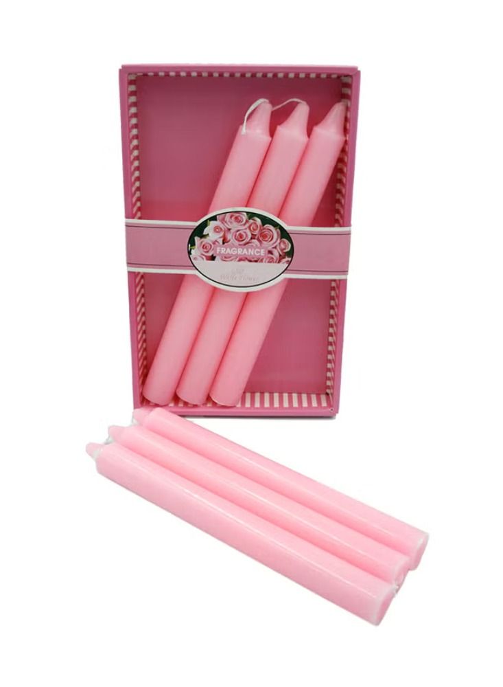 Dream Zone 6-Piece Scented Rose Candle Pink 20centimeter - Image 3