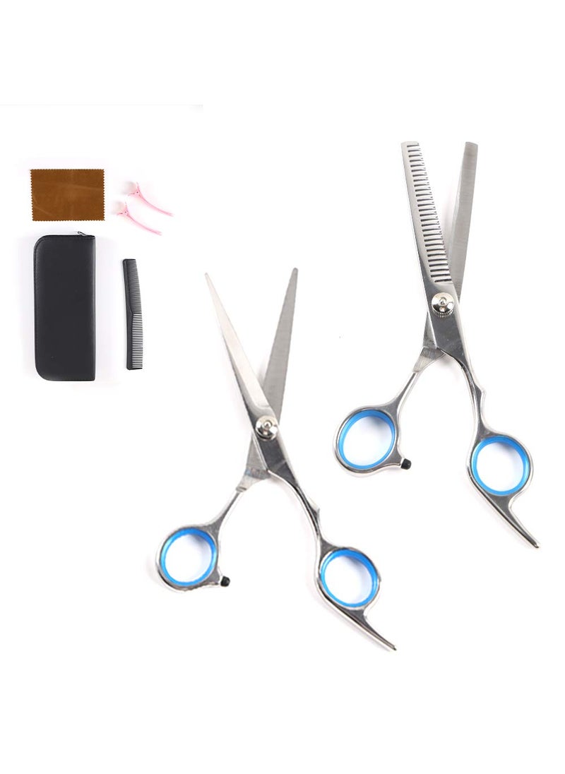 BHF HAIR - Professional Hair Cutting Scissors Thinning Teeth Shears with Carbon Comb Set Stainless Steel 65 inch Razor Edge Haircut Shears Kit for Home Salon Barber - Image 1
