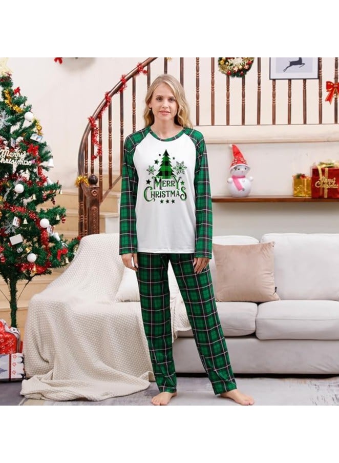 TAPIT Christmas Family Matching Pajamas Classical Nightwear Sleepwear Sets Long Sleeve Pjs for for Adults Kids and Baby Holiday Xmas Sleepwear Set (Women) - Image 4