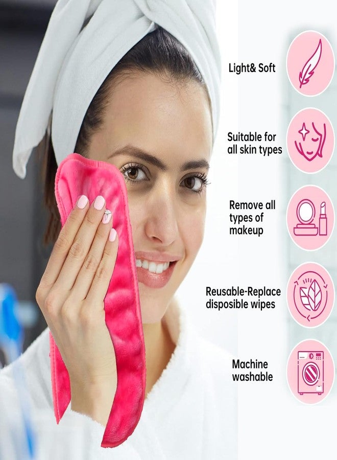 MYUANGO Make-up Removing Cloths 4 Sets, MakeUp Eraser With Just Water for All Makeup Cosmetics Including Spa Facial Headband Glove (Red) - Image 4