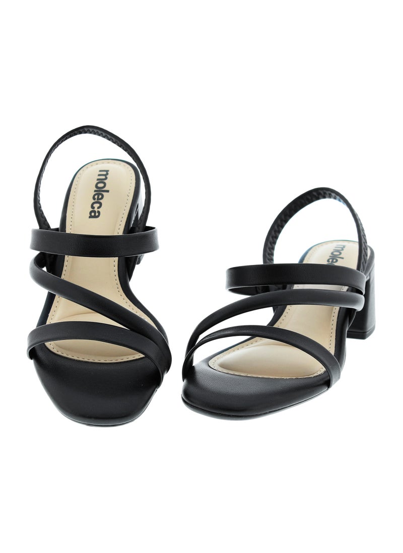 موليكا صنادل بكعب متوسط للنساء - صنادل بكعب مفتوح من الخلف للبنات مع رباط للكاحل - Image 4