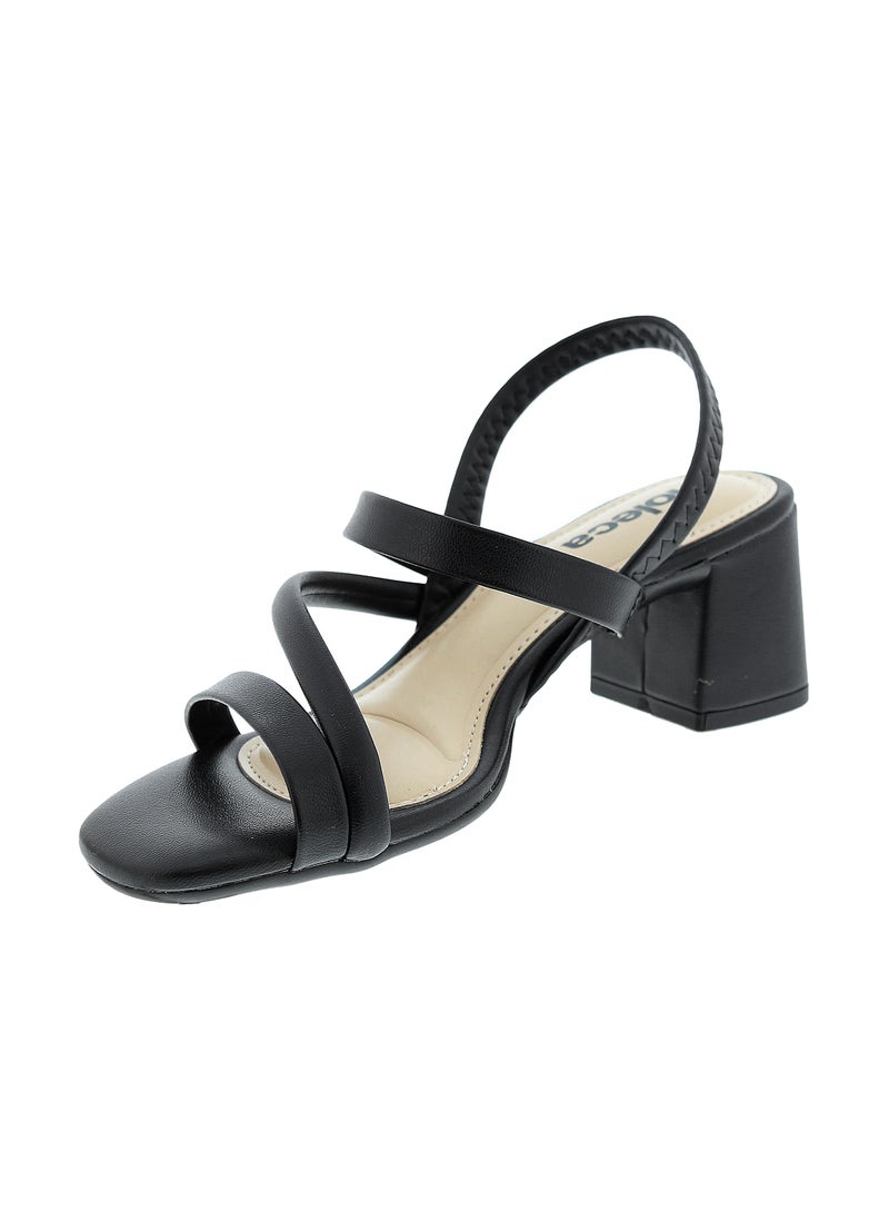 موليكا صنادل بكعب متوسط للنساء - صنادل بكعب مفتوح من الخلف للبنات مع رباط للكاحل - Image 2